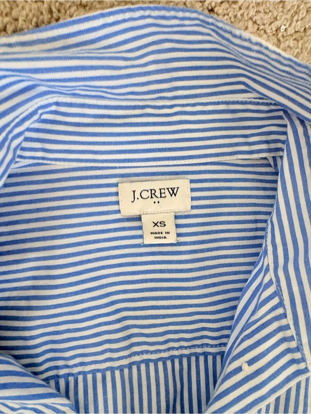 J. Crew Blue & White Striped Button-Down Shirt